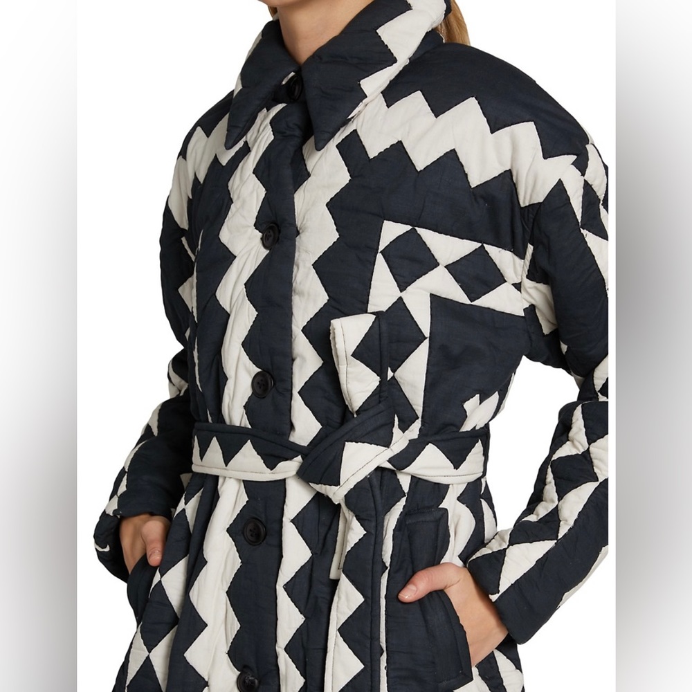 Sea Helena Geometric Belted Coat